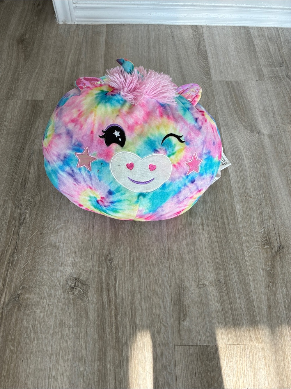 Plush Tie-Dye Unicorn Pillow Plush - Multicolor